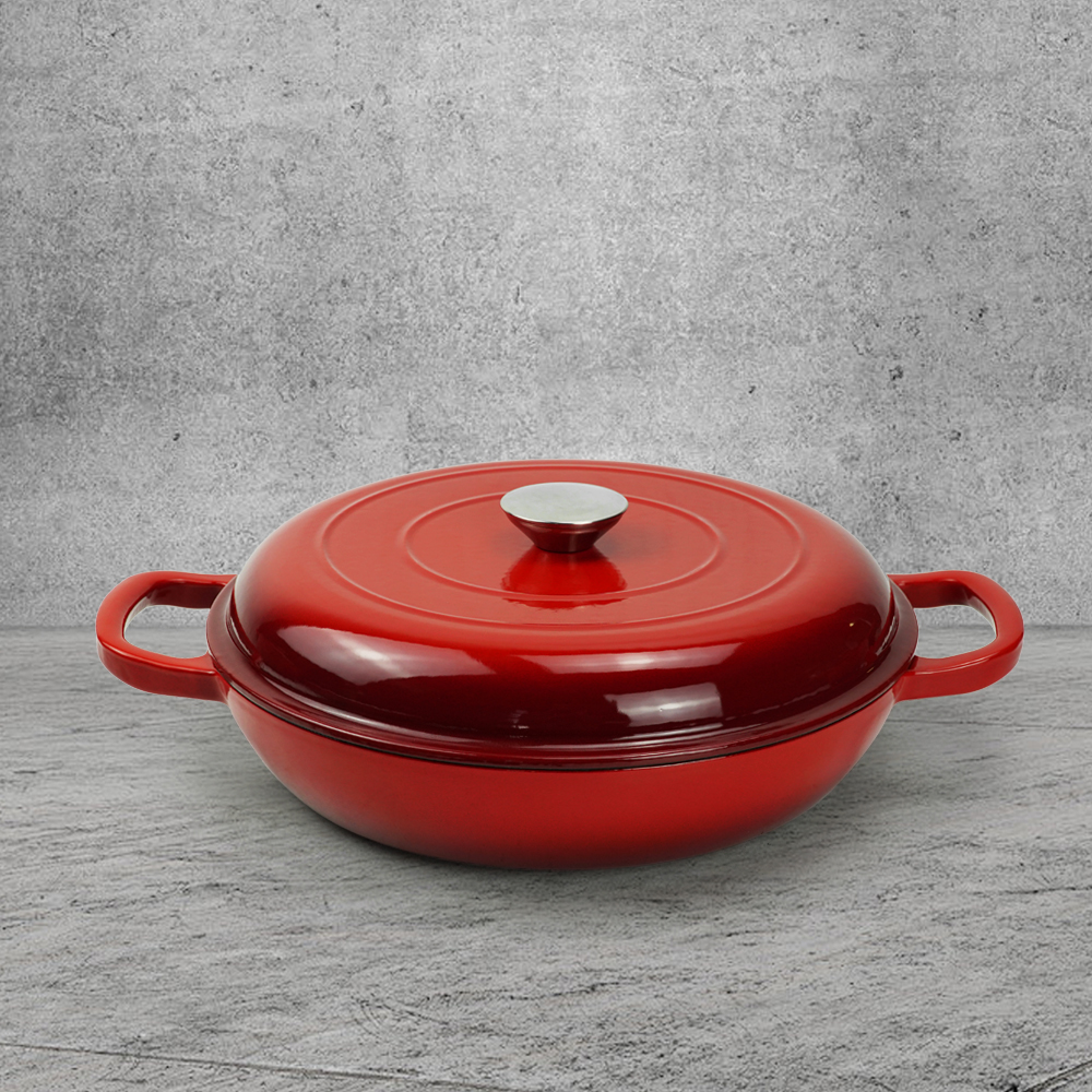 Cast Iron Enamel Dutch Oven Non Stick Casserole Dish Large 30cm Pot for Kitchen Cooking