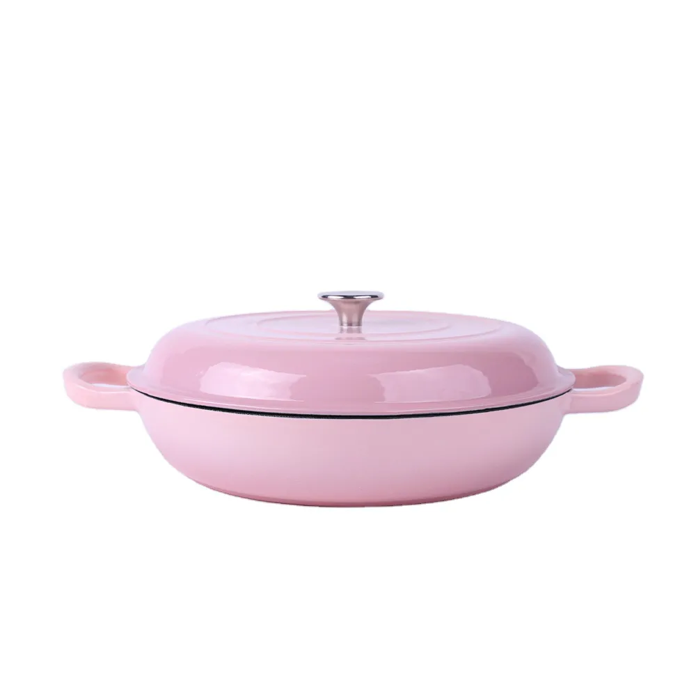 Cast Iron Enamel Dutch Oven Non Stick Casserole Dish Large 30cm Pot for Kitchen Cooking
