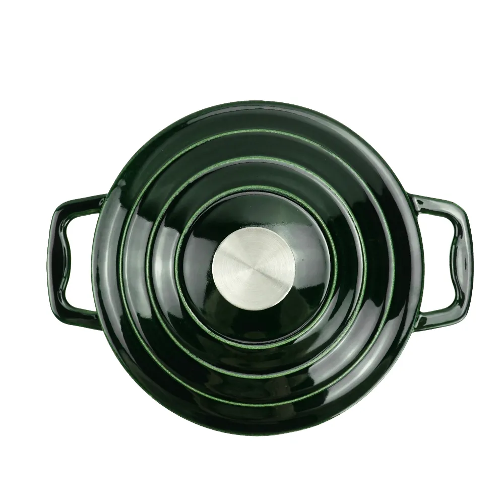 Enamel cast iron steamer and flat pan with sealed lid, suitable for baking, stir-frying and deep-frying
