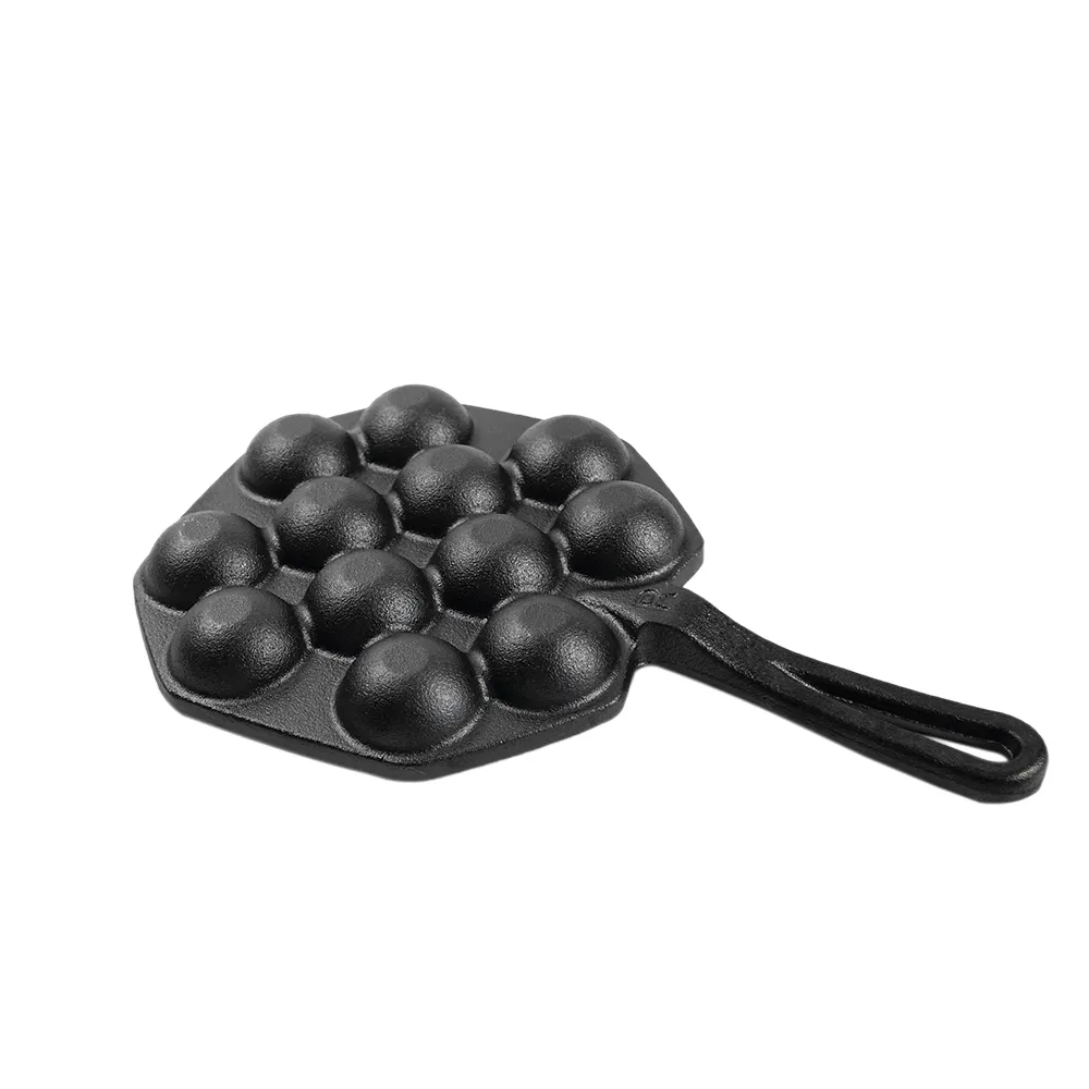 12-hole baking tray, cast iron non-stick cooking tray, pancake tray, octopus ball baking machine, suitable for quail eggs, octopus, black non-stick frying pan