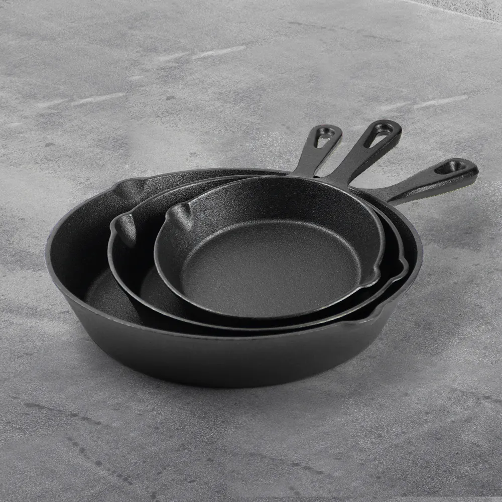 Cast Iron Pan Frying Pan Indoor Outdoor Cookware Non Stick Coating Induction Skillet Dish