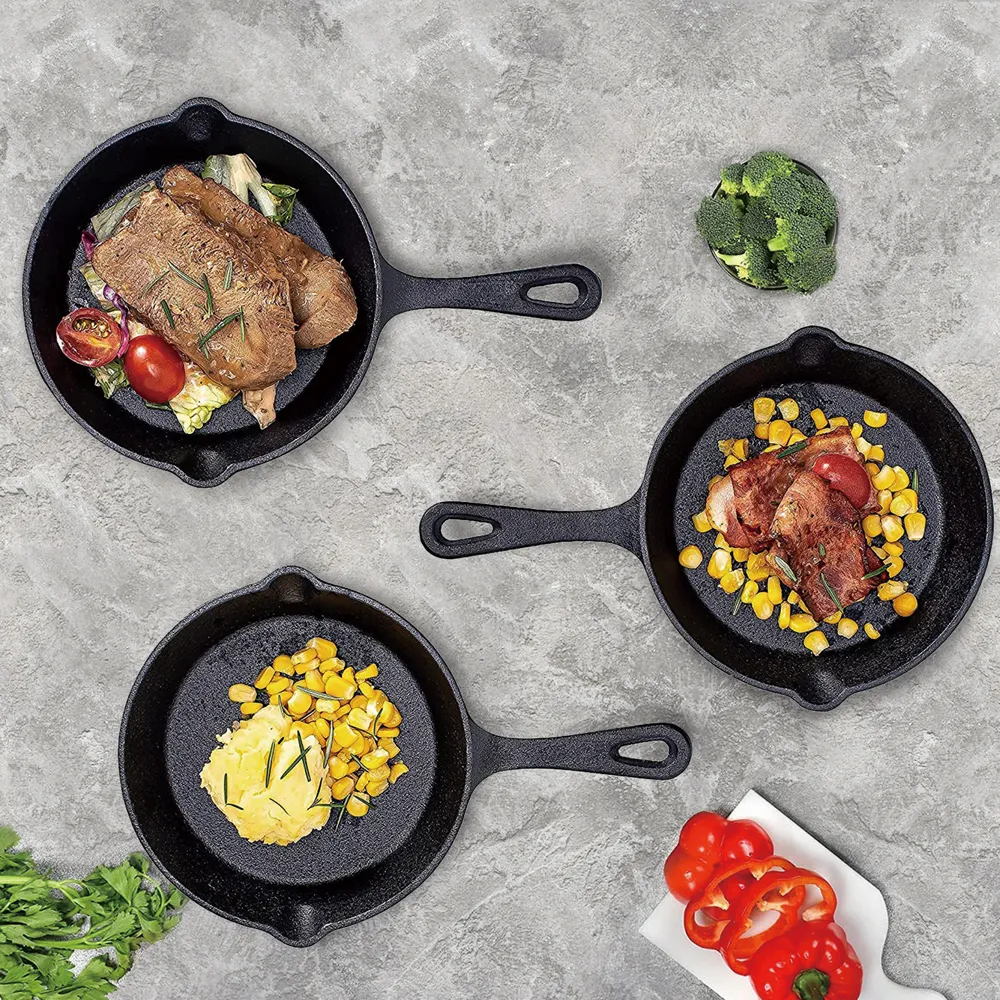 Cast Iron Pan Frying Pan Indoor Outdoor Cookware Non Stick Coating Induction Skillet Dish