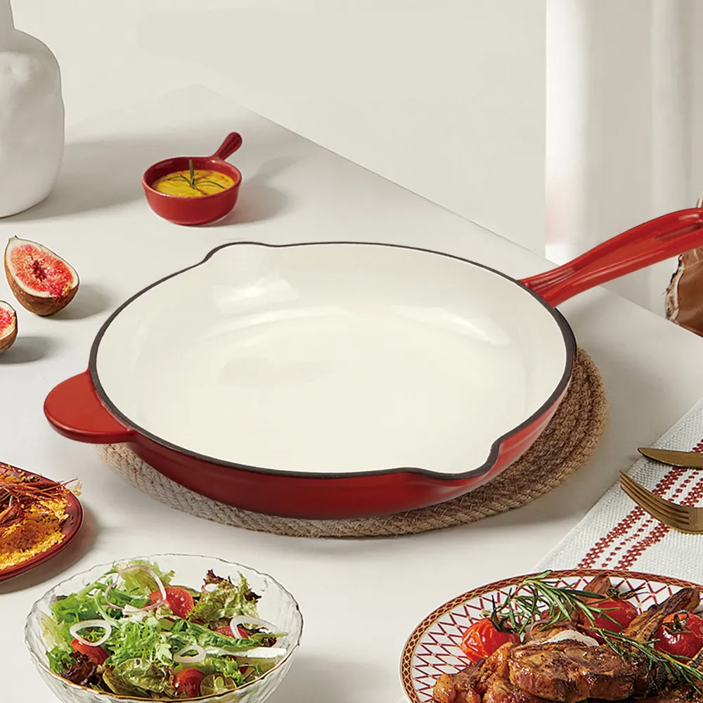 26 cm round frying pan with spout pre-treated non-stick surface kitchen tools and cookware