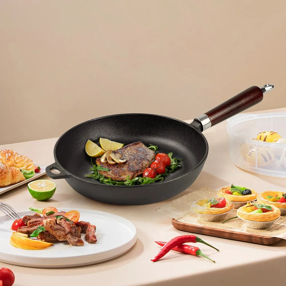 Uncoated iron frying pan, household non-stick gas stove, induction cooker special frying pan for eggs and steaks