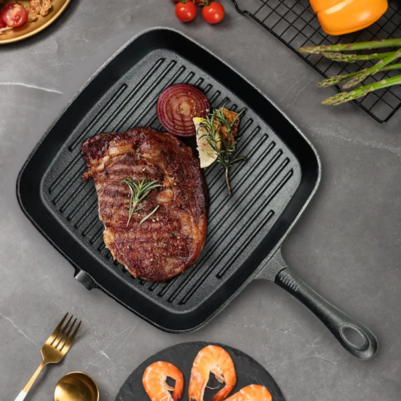 High-quality steak grills, barbecue square POTS, cast iron grills, non-stick pans, frying pans and cookware