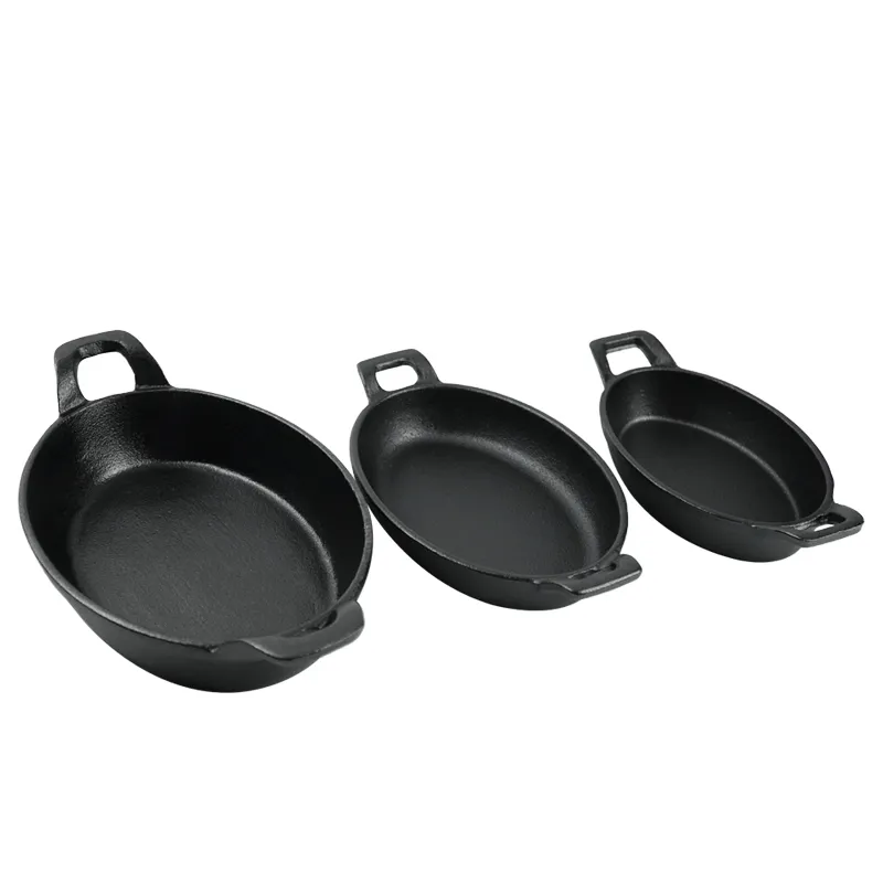 Mini cast iron frying pan, small oval frying pan, cast iron cookware set