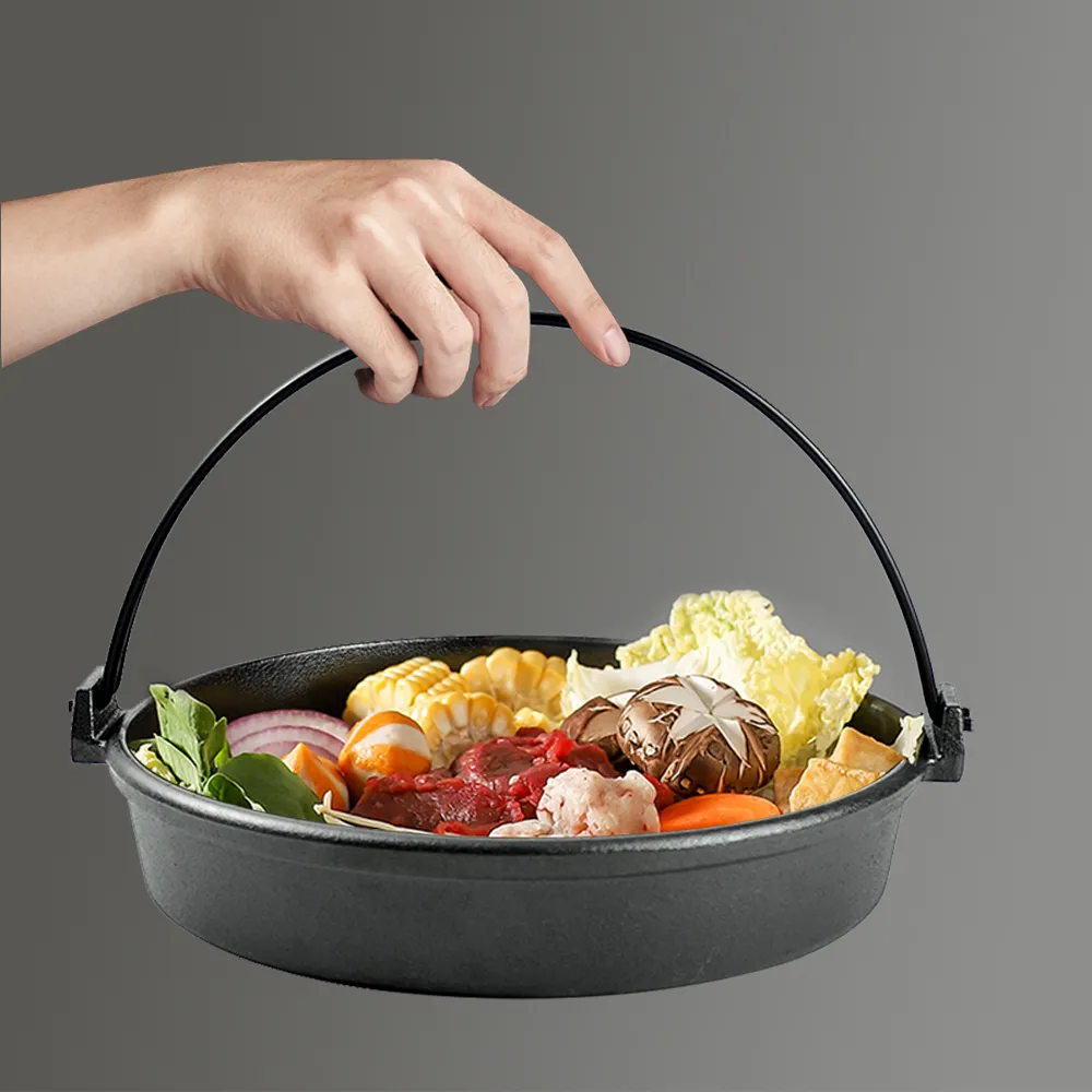 Japanese cast iron cookware, sukiyaki pot and ramen pot
