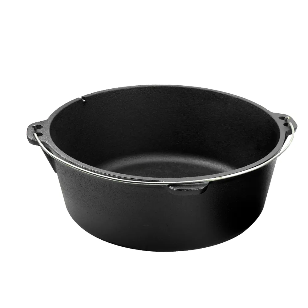 2-in-1 cast iron Dutch pan with a frying lid, suitable for baking, frying, baking, cooking and grilling - multi-functional cast iron cookware