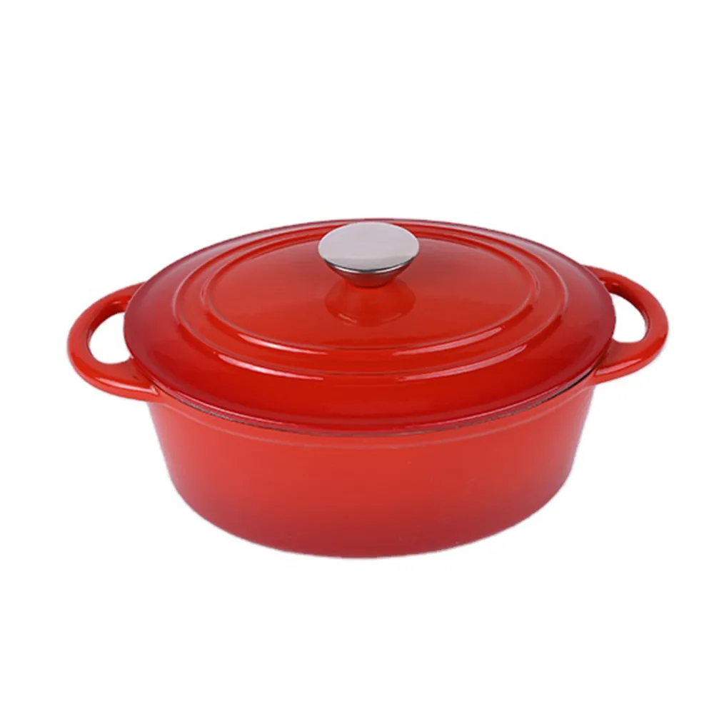 Non-Stick Cast Iron Casserole Red Enamel Non Stick Soup Pot Cast Iron Dutch Oven