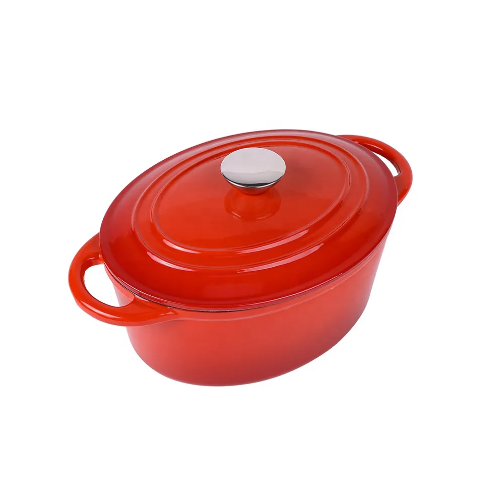 Non-Stick Cast Iron Casserole Red Enamel Non Stick Soup Pot Cast Iron Dutch Oven