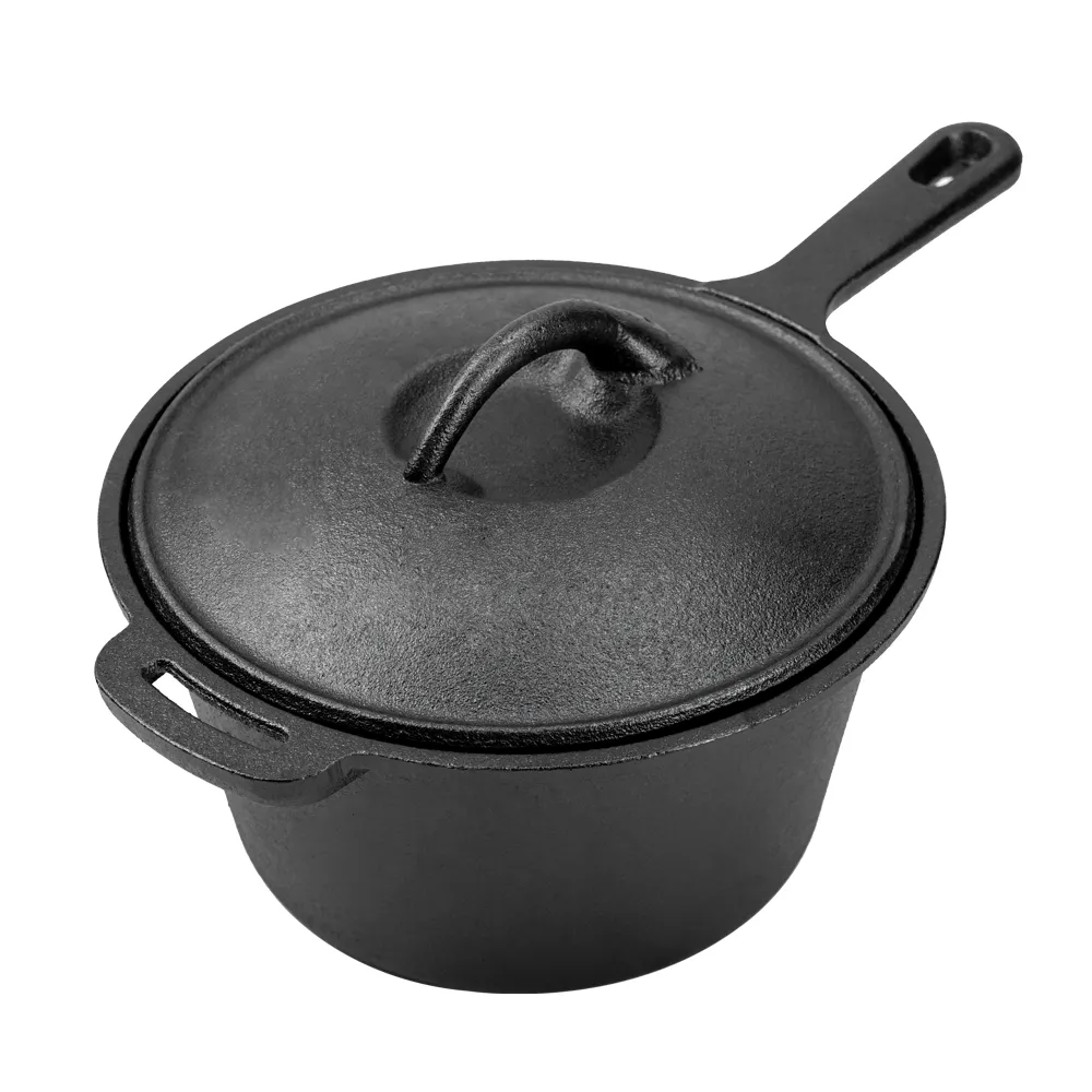 Camping cooking 7-piece set, pre-treated cast iron frying pan with lid, suitable for outdoor barbecues, cooking utensils and frying pan set