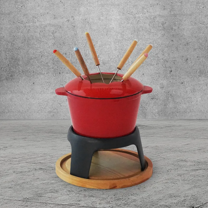 The cast iron cheese hot pot set is suitable for chocolate hot pot, Swiss-style camping and outdoor hot pot