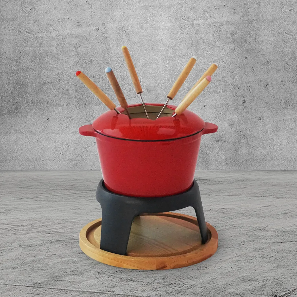 The cast iron cheese hot pot set is suitable for chocolate hot pot, Swiss-style camping and outdoor hot pot