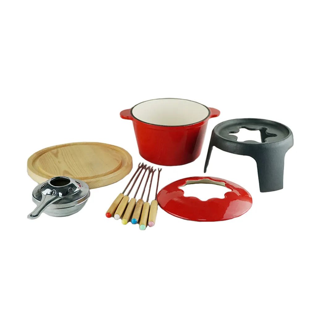 The cast iron cheese hot pot set is suitable for chocolate hot pot, Swiss-style camping and outdoor hot pot