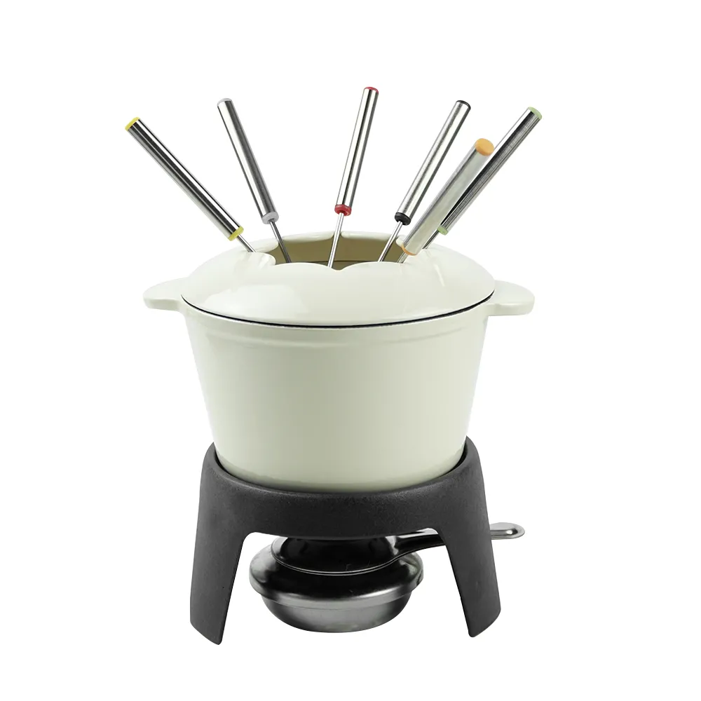 The cast iron cheese hot pot set is suitable for chocolate hot pot, Swiss-style camping and outdoor hot pot