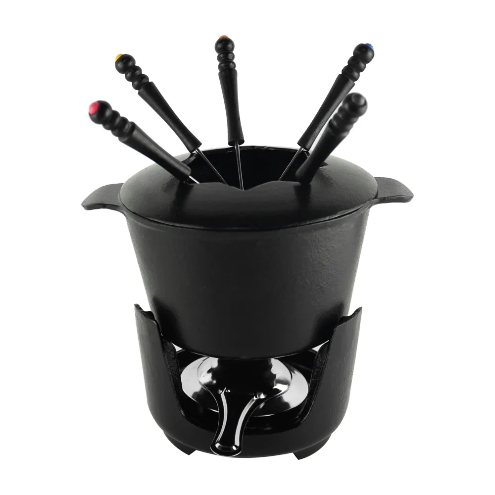 The cast iron cheese hot pot set is suitable for chocolate hot pot, Swiss-style camping and outdoor hot pot