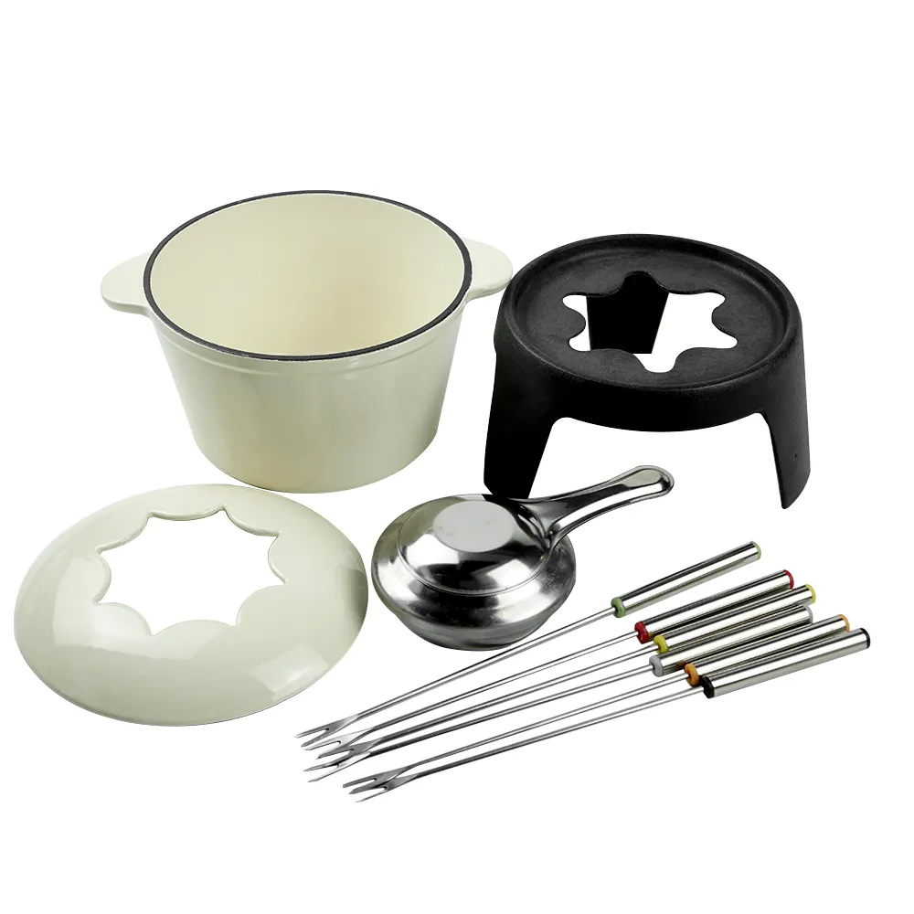 The cast iron cheese hot pot set is suitable for chocolate hot pot, Swiss-style camping and outdoor hot pot