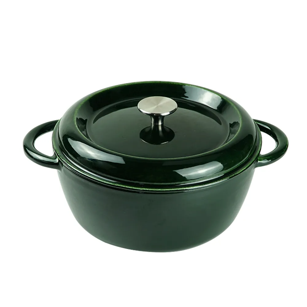 Enamel cast iron Dutch pot with lid, apple-shaped, double handle, a gift for family or friends