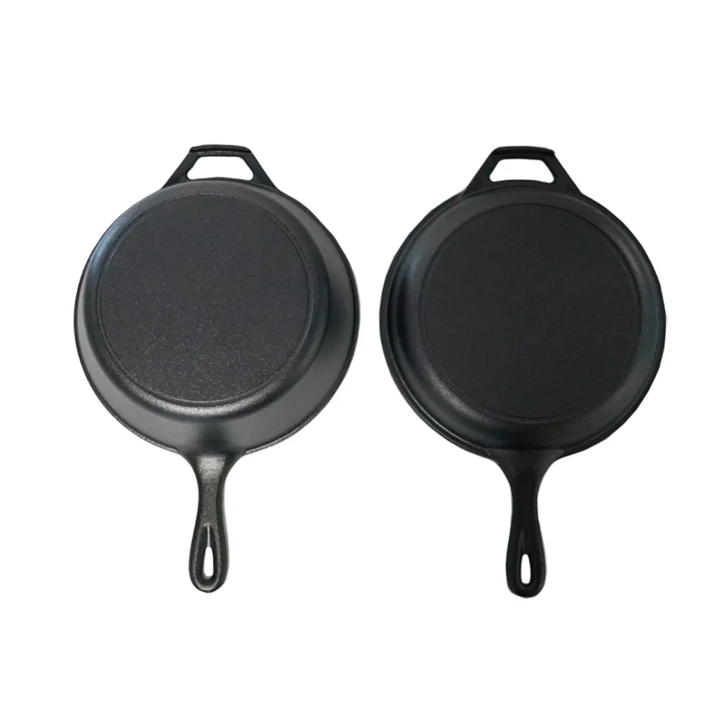 2-in-1 pre-seasoned cast iron Dutch grill with handle - Stew pot with frying pan lid