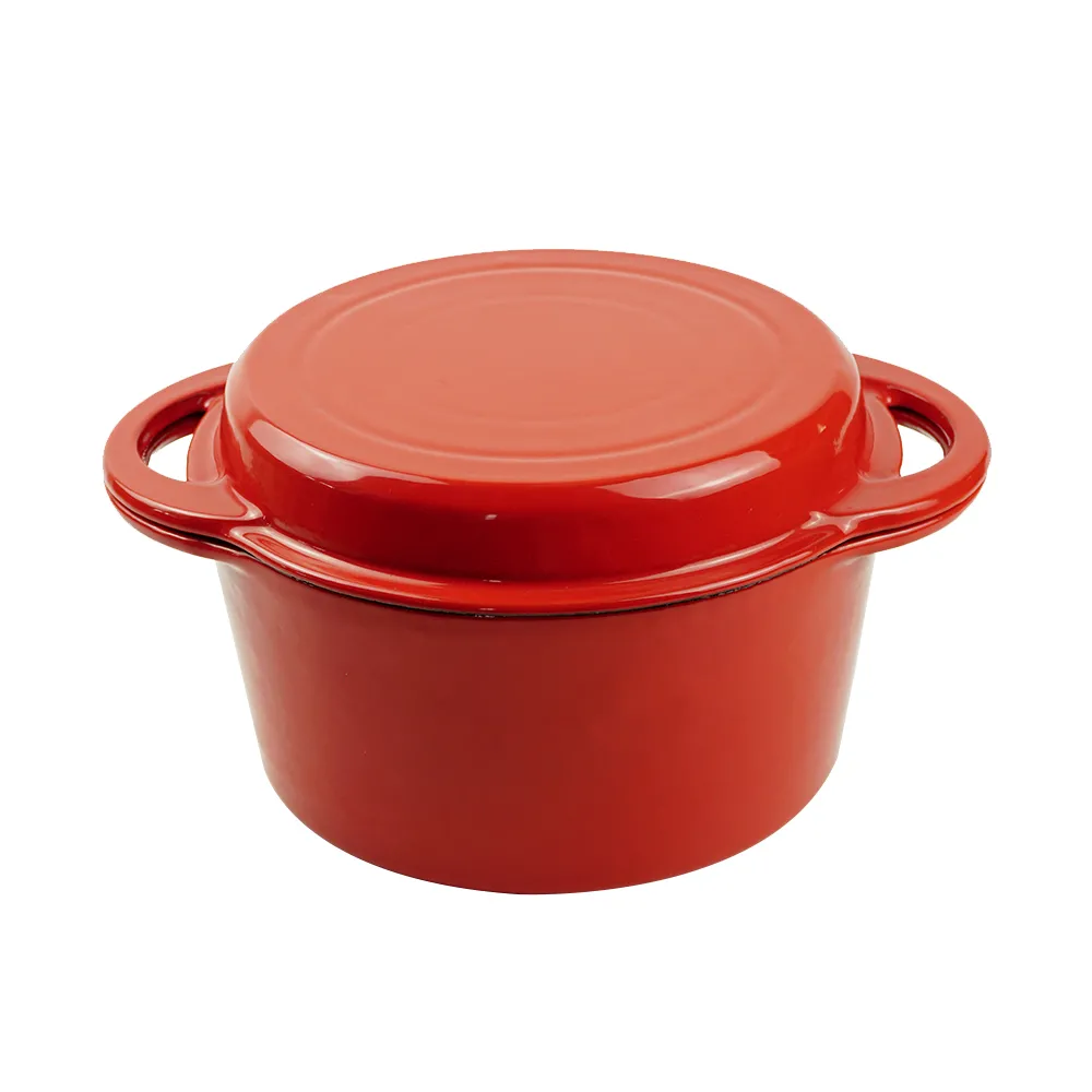 2-in-1 Dutch baking pan with a frying pan lid, suitable for bread baking, cooking, stewing and frying