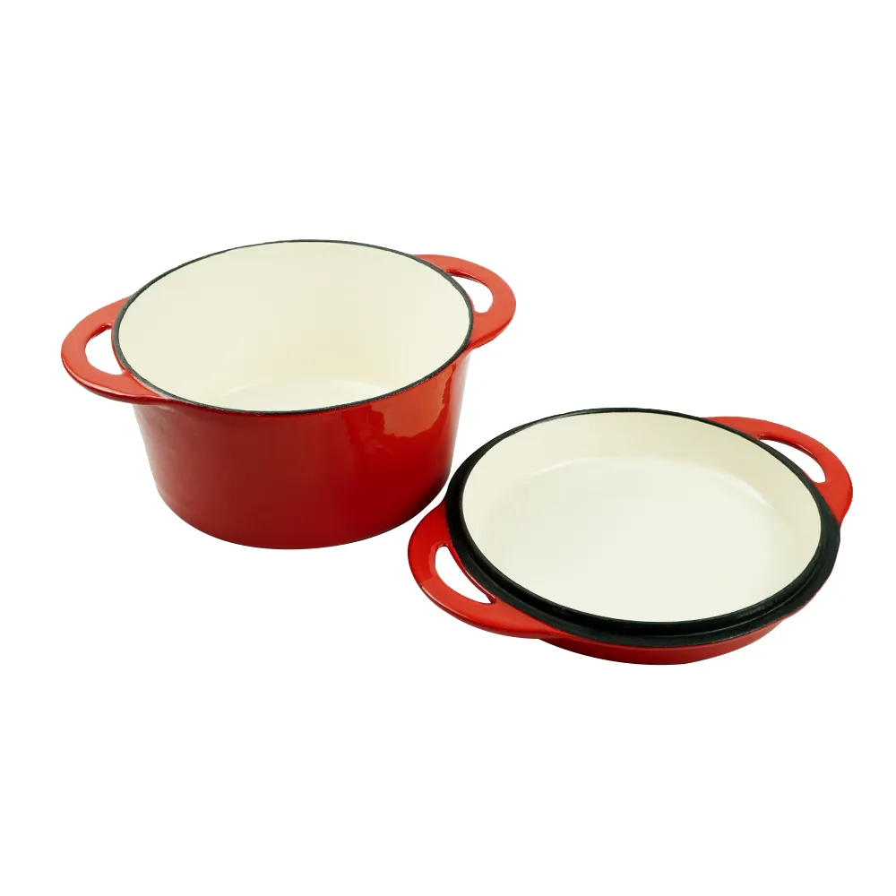 2-in-1 Dutch baking pan with a frying pan lid, suitable for bread baking, cooking, stewing and frying