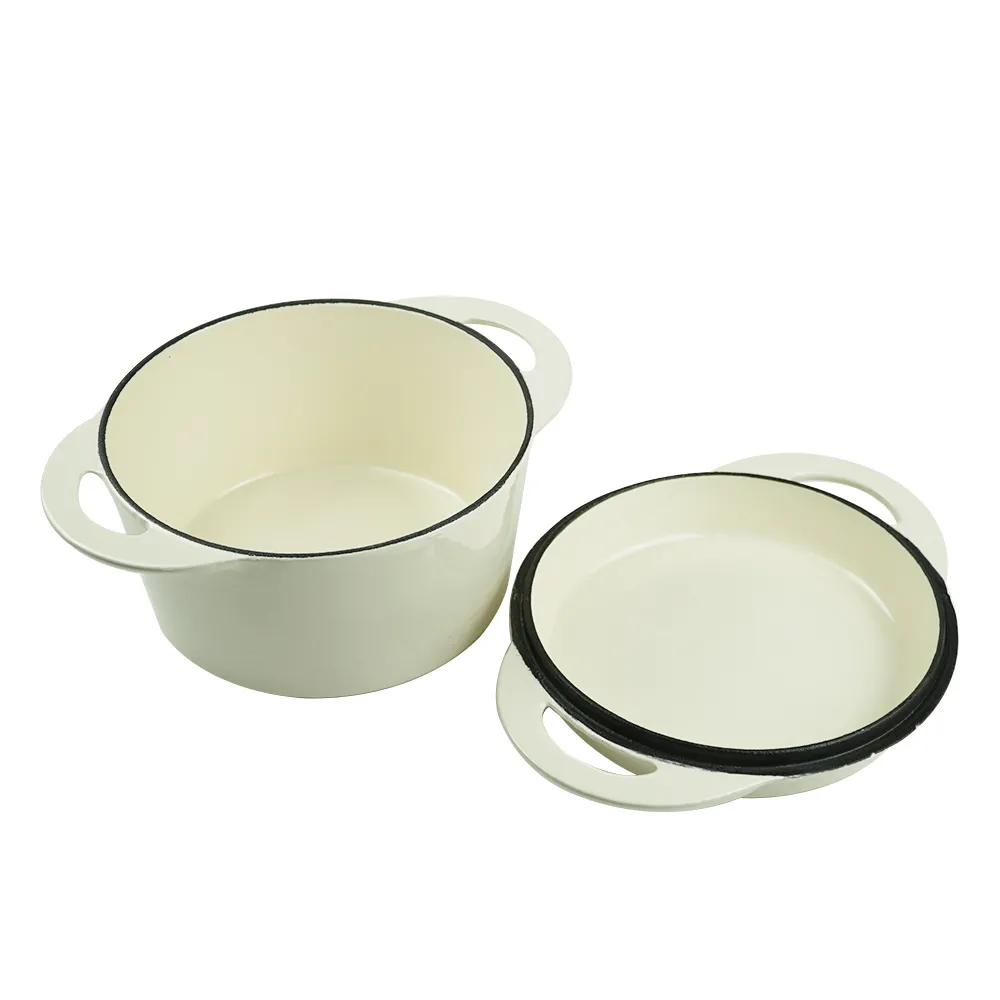 2-in-1 Dutch baking pan with a frying pan lid, suitable for bread baking, cooking, stewing and frying