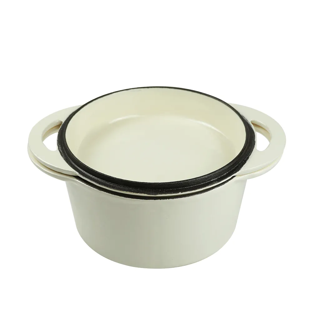 2-in-1 Dutch baking pan with a frying pan lid, suitable for bread baking, cooking, stewing and frying