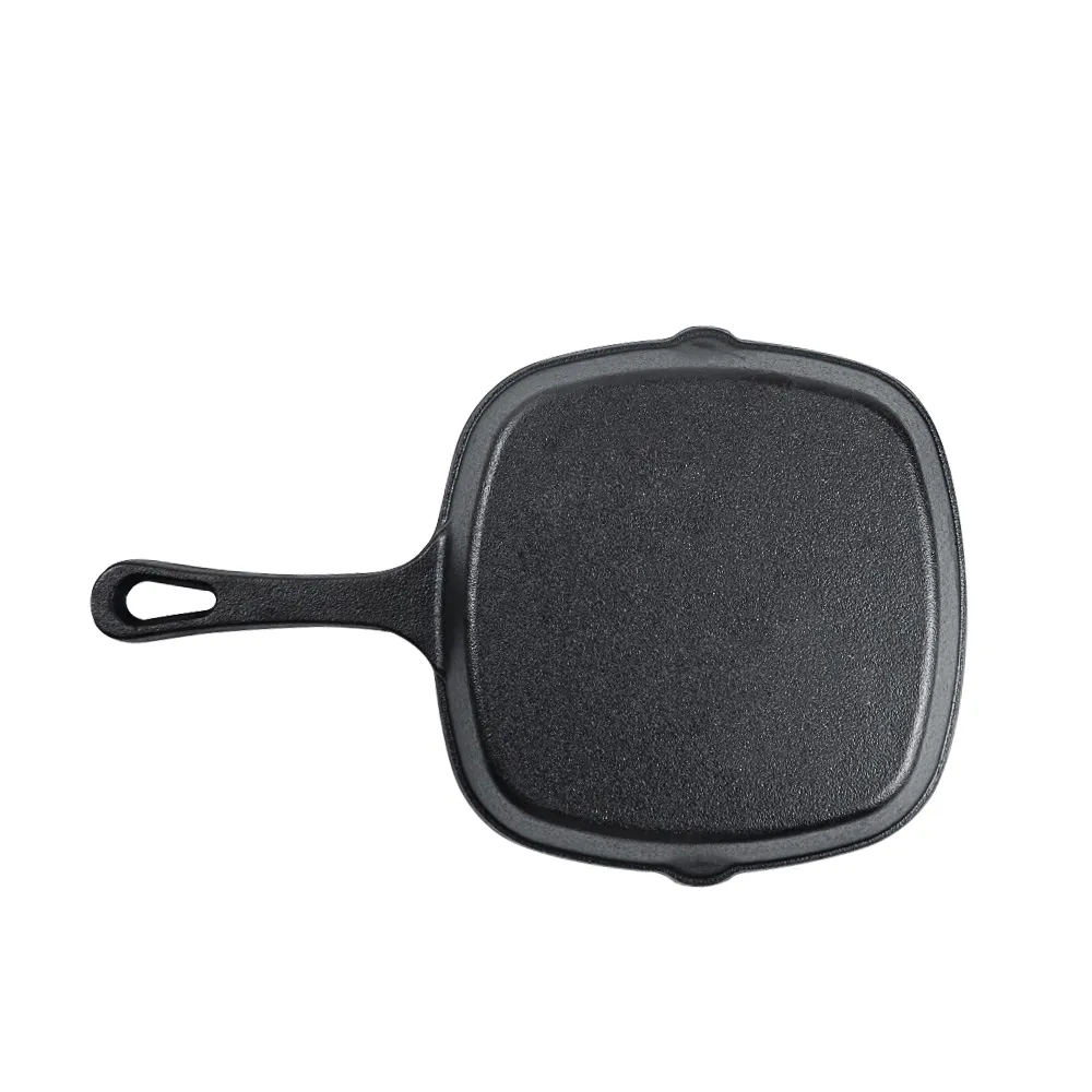 Cast iron square baking tray with handle, suitable for thick steak and bacon POTS on the stove