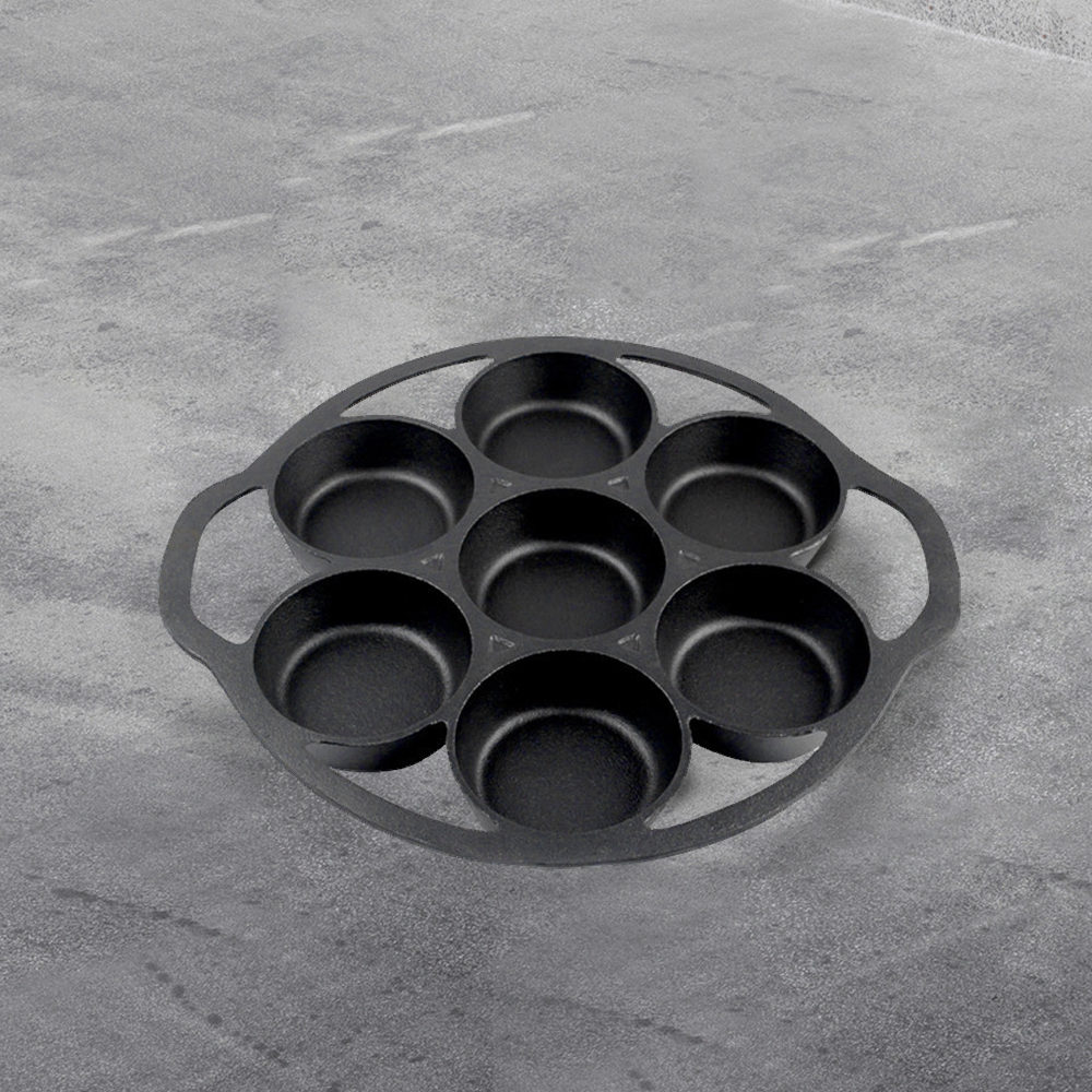 7-hole cast iron cookie baking tray, muffin baking tray with handle, suitable for muffins and scones