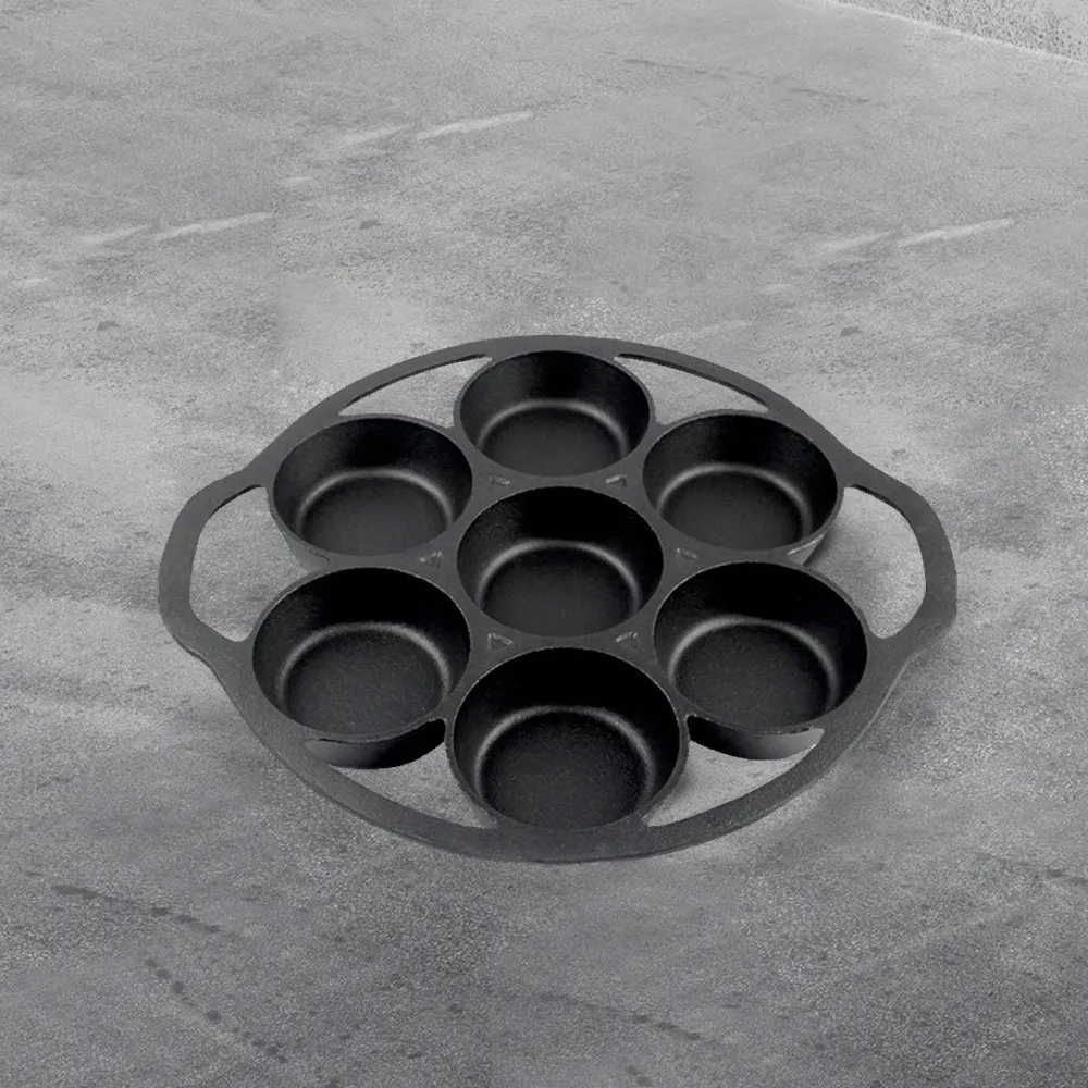 7-hole cast iron cookie baking tray, muffin baking tray with handle, suitable for muffins and scones