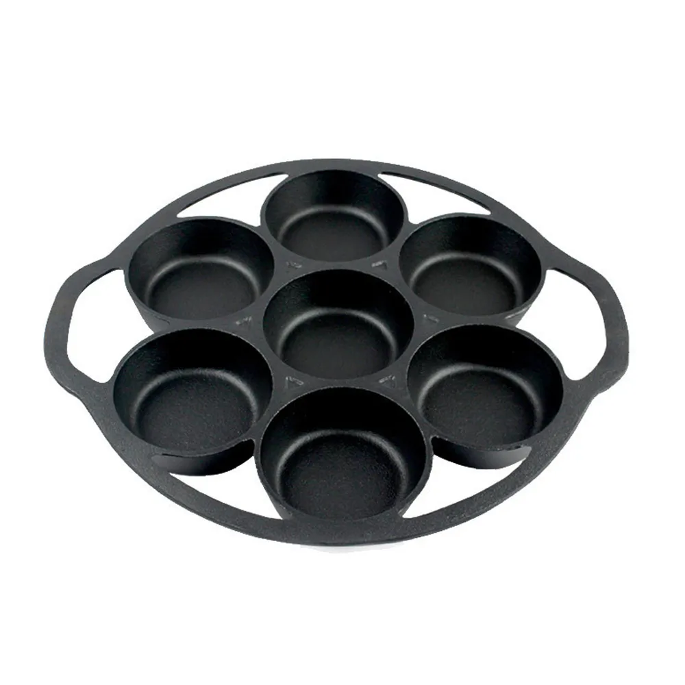 7-hole cast iron cookie baking tray, muffin baking tray with handle, suitable for muffins and scones