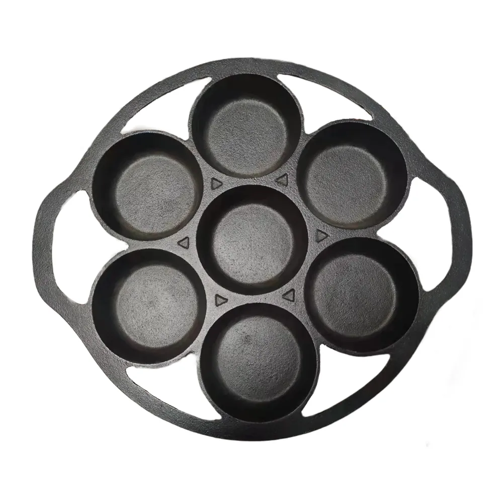 7-hole cast iron cookie baking tray, muffin baking tray with handle, suitable for muffins and scones