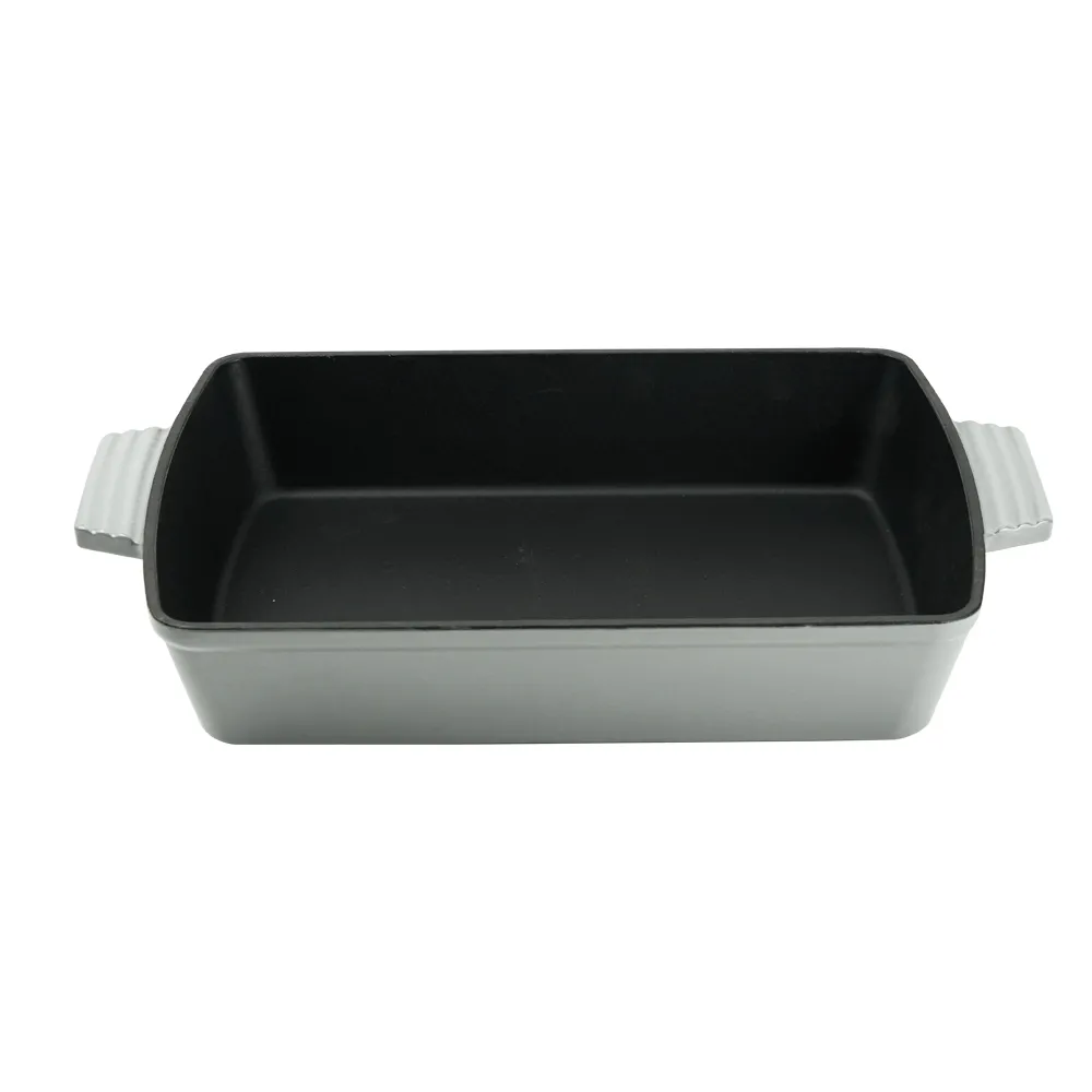 Oven stew pot, enamel cast iron baking tray, rectangular multi-layered pancake baking tray with handle