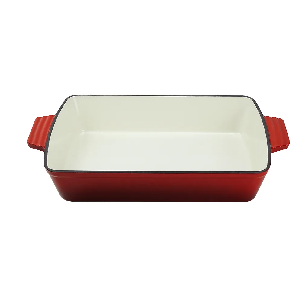 Oven stew pot, enamel cast iron baking tray, rectangular multi-layered pancake baking tray with handle