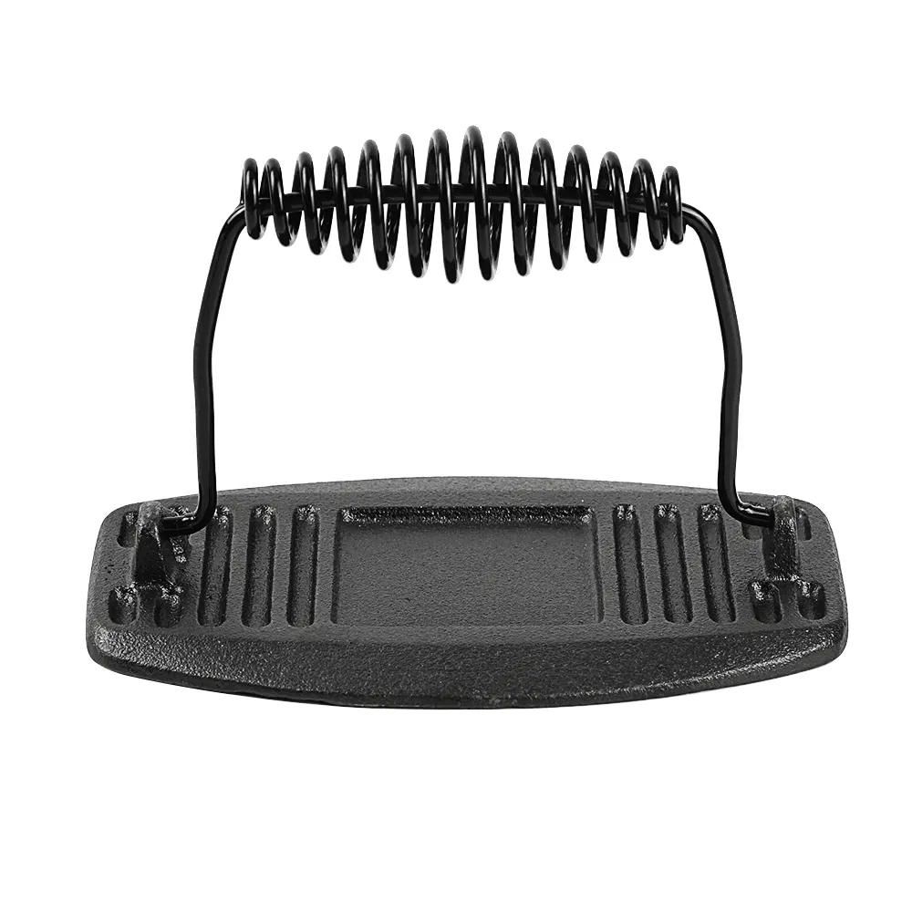 Rectangular cast iron grill press