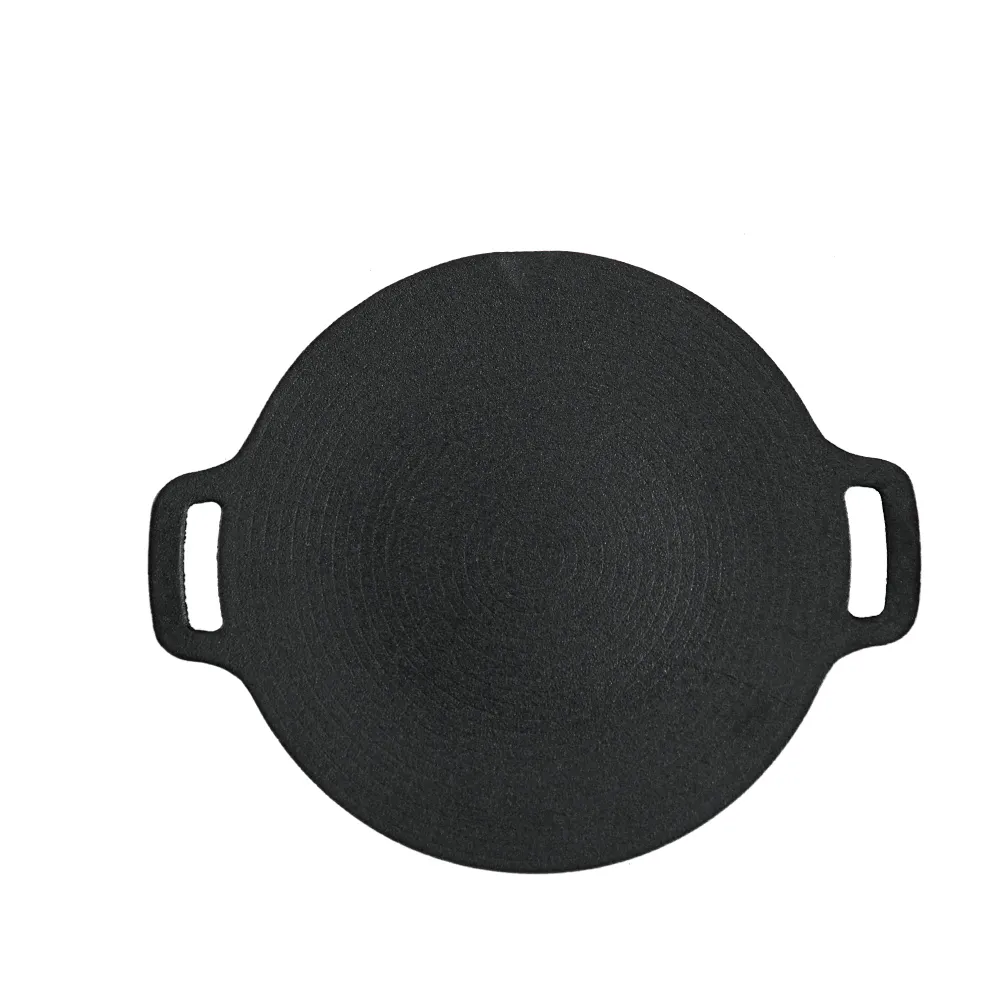 Korean-style grill, round cast iron barbecue grill, suitable for indoor and outdoor camping parties