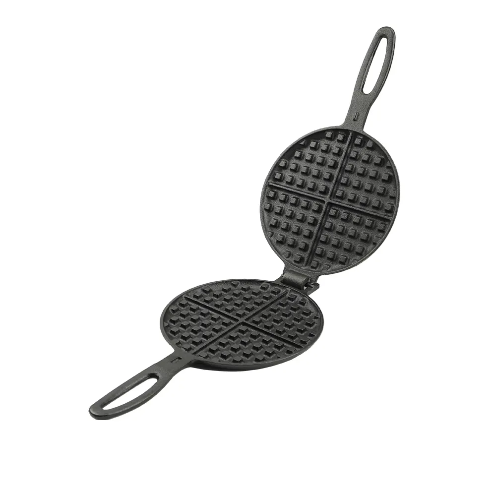 Cast iron waffle pot two-piece hinge waffle iron