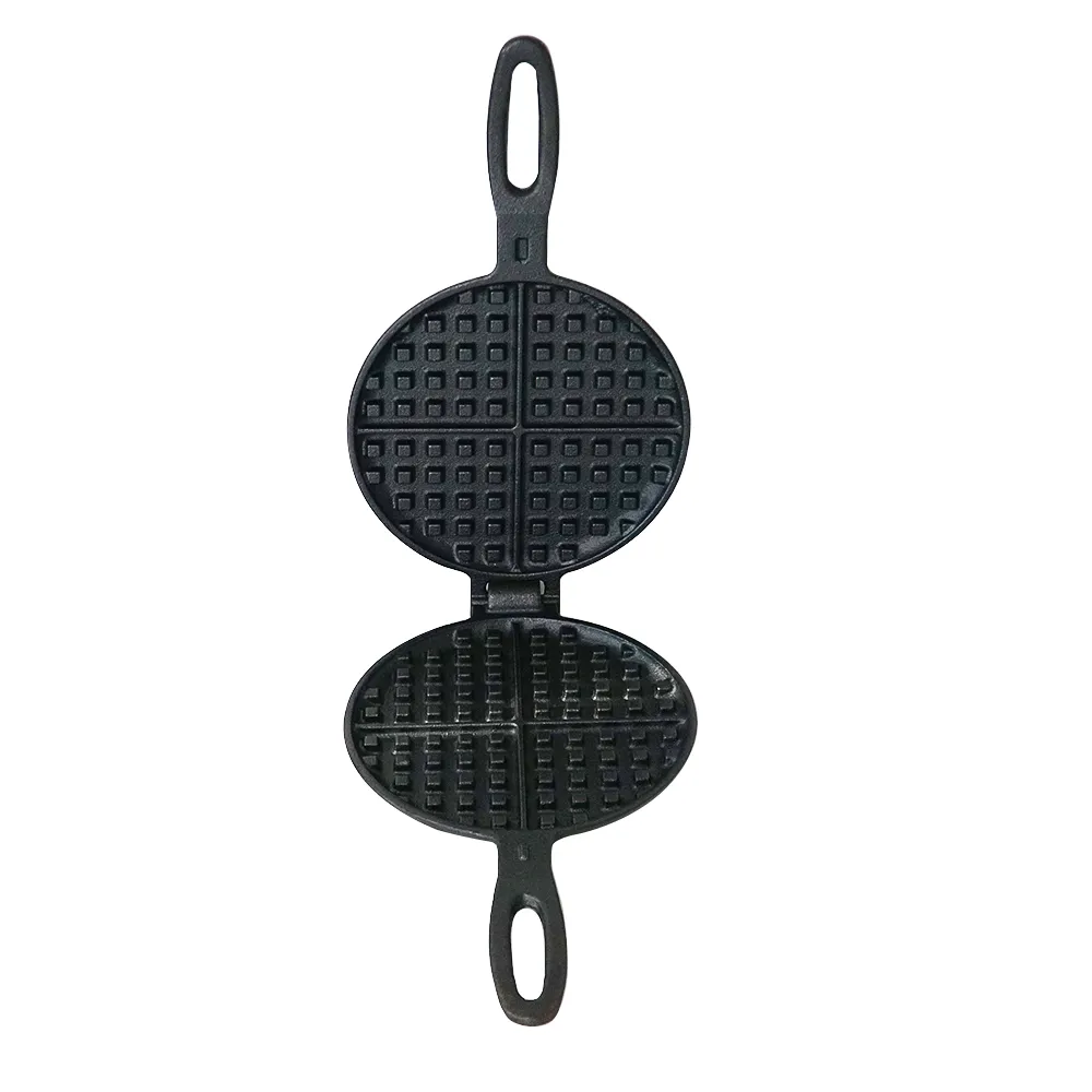 Cast iron waffle pot two-piece hinge waffle iron
