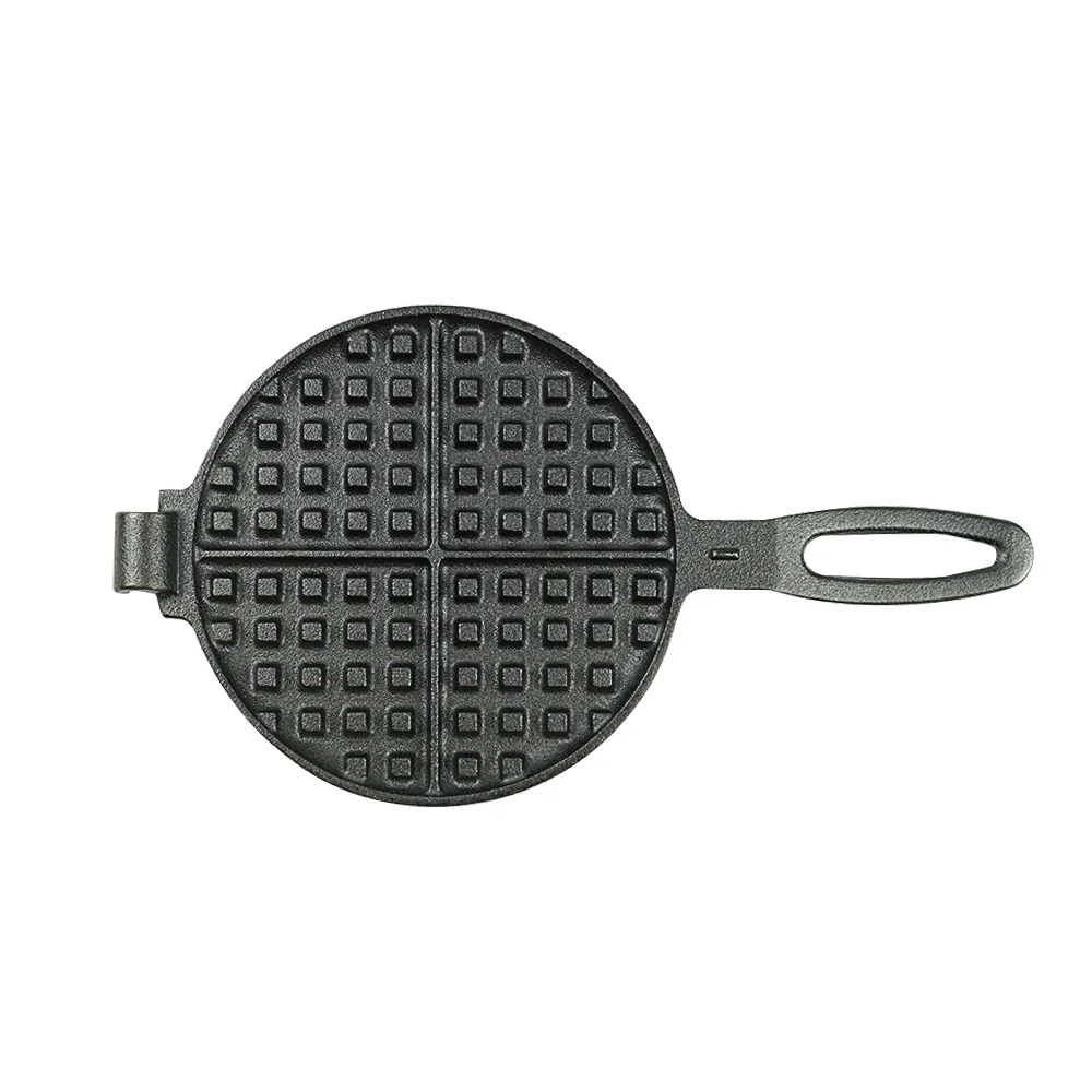 Cast iron waffle pot two-piece hinge waffle iron