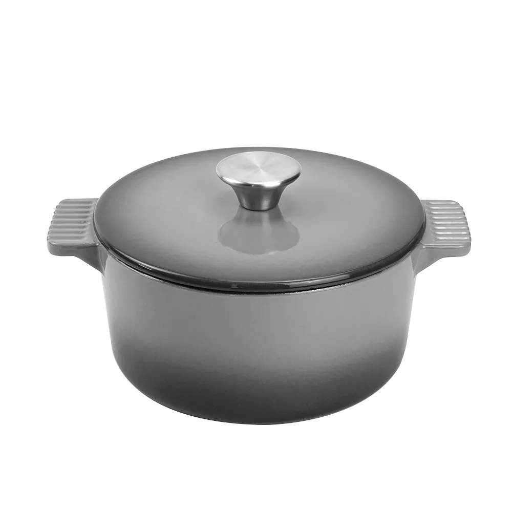 Dutch oven cast iron pot with non-stick enamel coating for bread baking