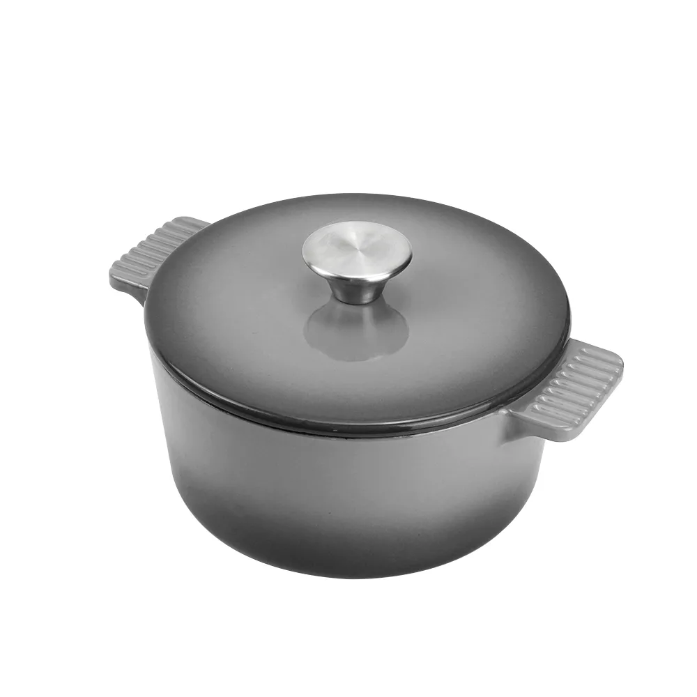 Dutch oven cast iron pot with non-stick enamel coating for bread baking