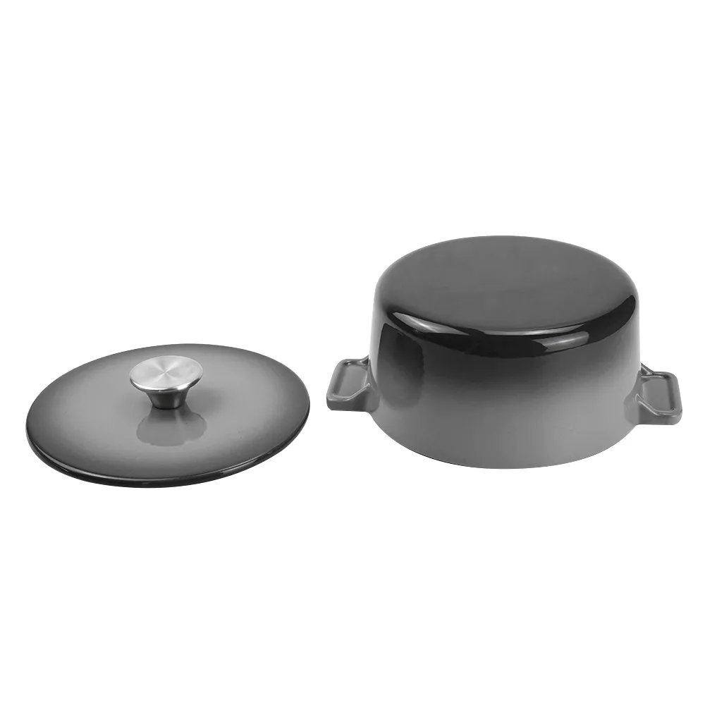 Dutch oven cast iron pot with non-stick enamel coating for bread baking