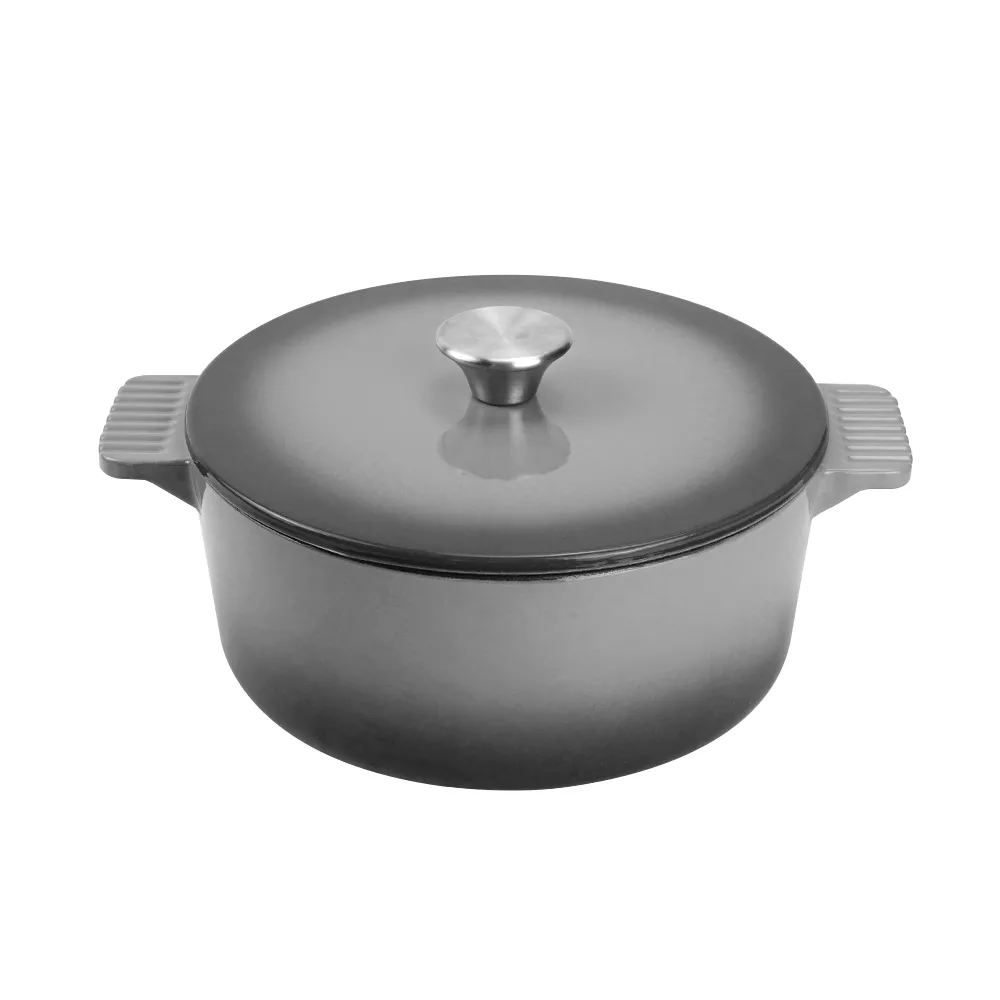 Dutch oven cast iron pot with non-stick enamel coating for bread baking