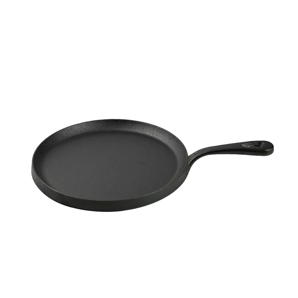 Cast iron round baking tray, suitable for stoves, ovens, barbecue grills and bonfires.