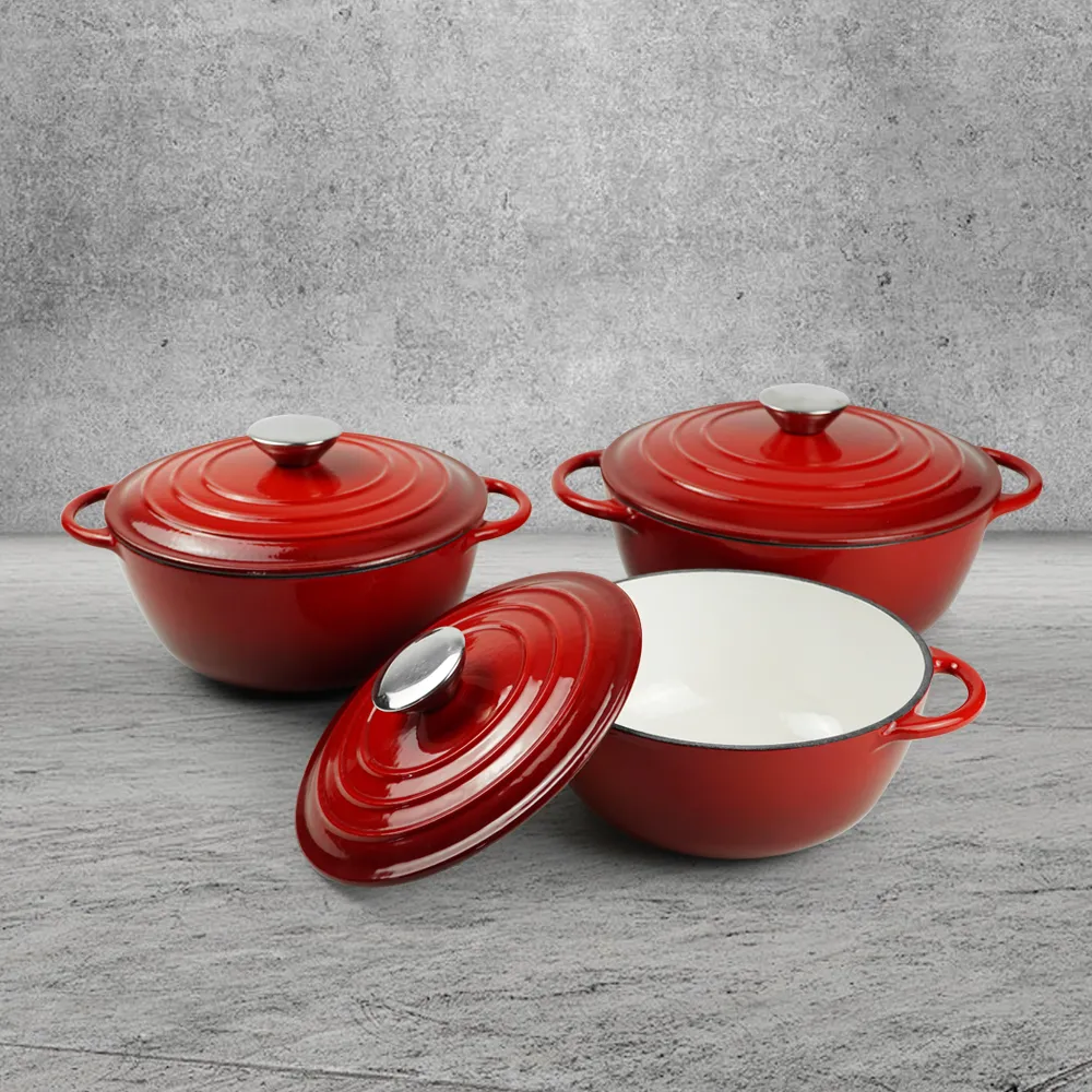 Enamel cast iron sour dough bread oven pot with lid, cooking pot