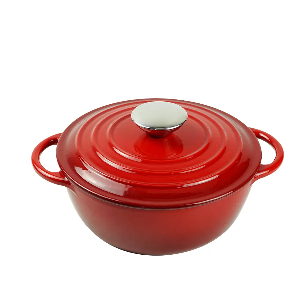 Enamel cast iron sour dough bread oven pot with lid, cooking pot