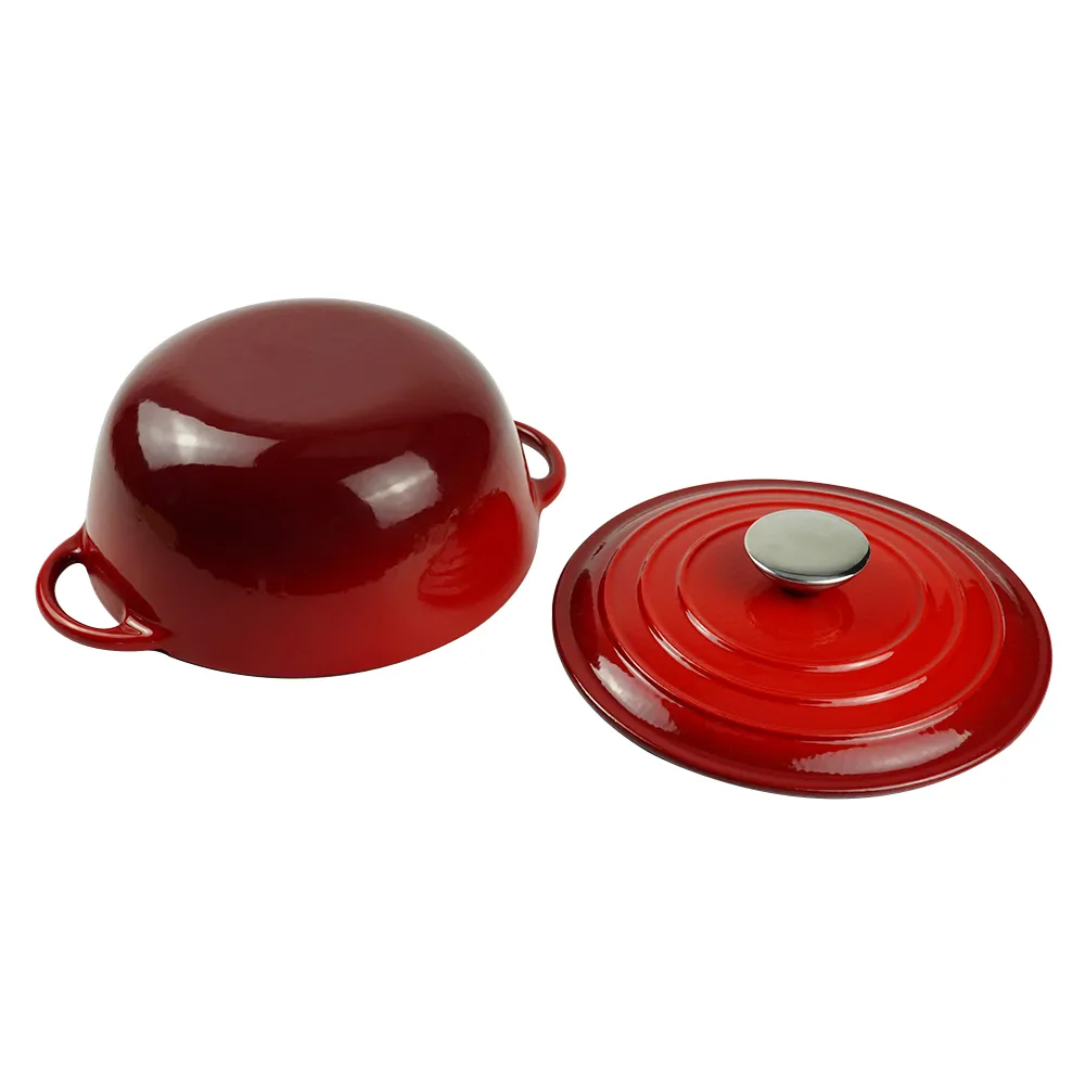 Enamel cast iron sour dough bread oven pot with lid, cooking pot