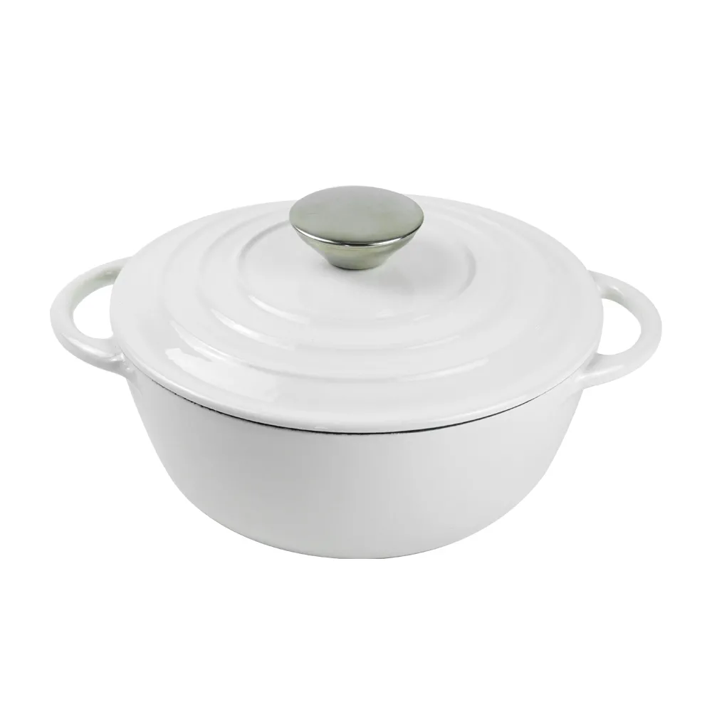 Enamel cast iron sour dough bread oven pot with lid, cooking pot