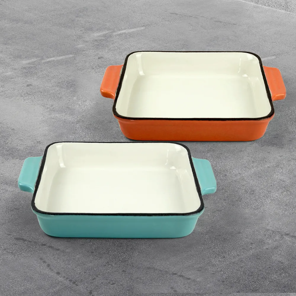 Classic enamel cast iron baking pan/lasagna baking tray