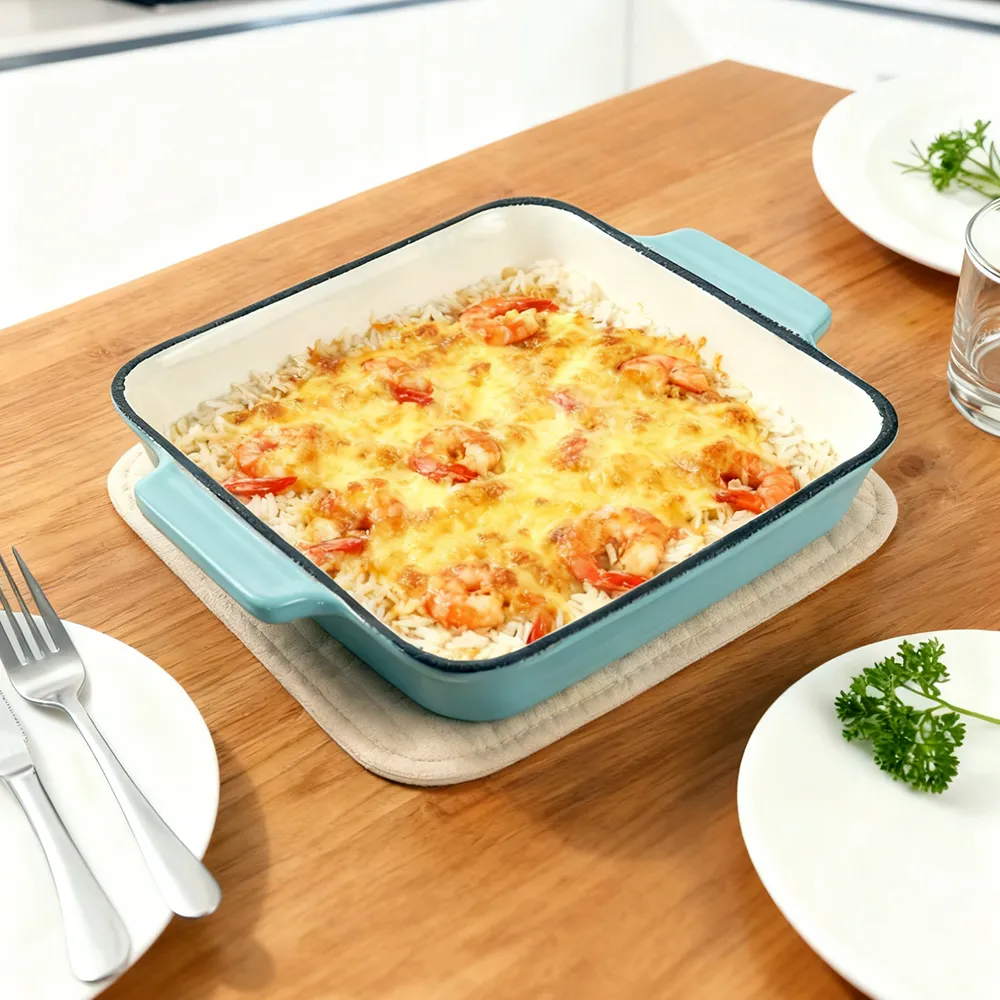 Classic enamel cast iron baking pan/lasagna baking tray